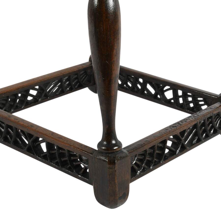 Signed F. W. Tyler Original 1943 Hand-Carved Wooden Stool-7
