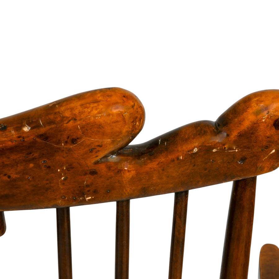 Antique Maple Burlwood Windsor Chair-4