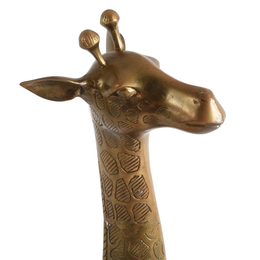 Mid-Century Modern Tall Brass Giraffe Sculpture-8