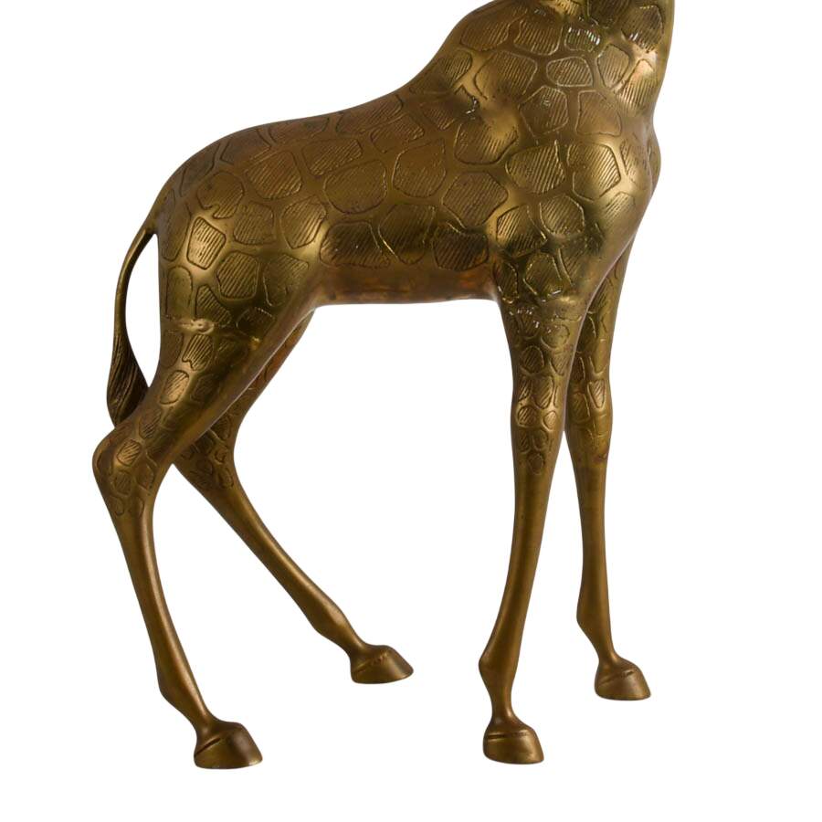 Mid-Century Modern Tall Brass Giraffe Sculpture-3