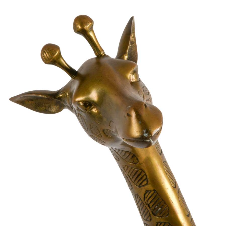 Mid-Century Modern Tall Brass Giraffe Sculpture-2