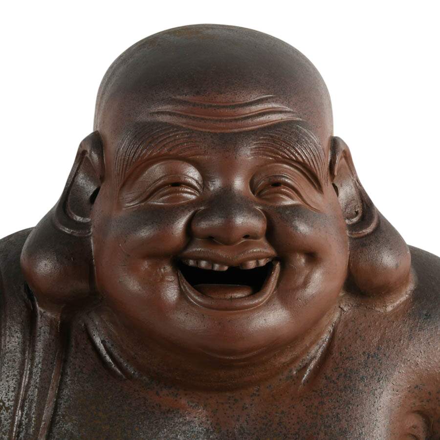 Signed Concrete Laughing Buddha Statue-2