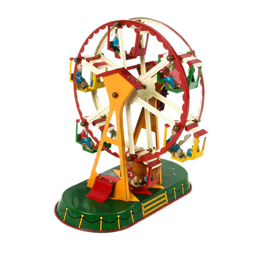 German Tin Litho Key Ferris Wheel Toy-3