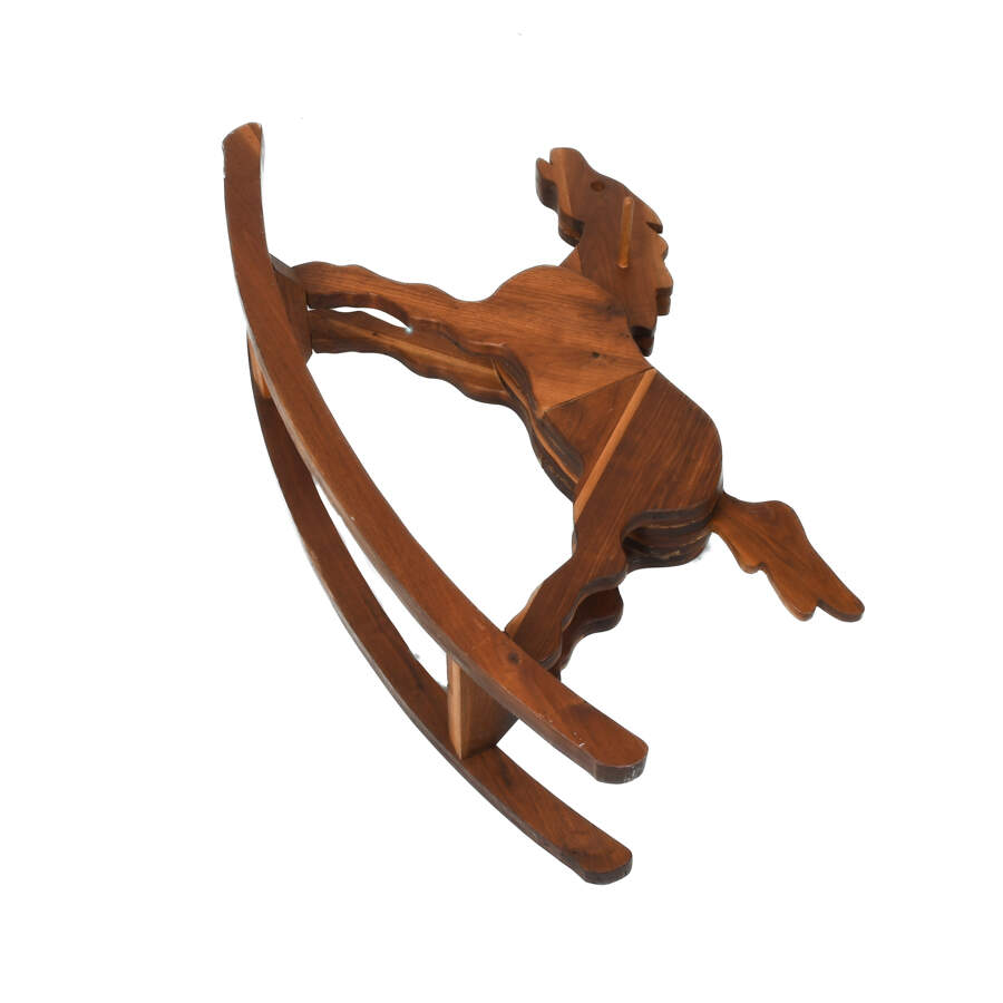 Carved Wooden Rocking Horse-6