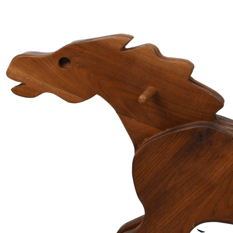 Carved Wooden Rocking Horse-5