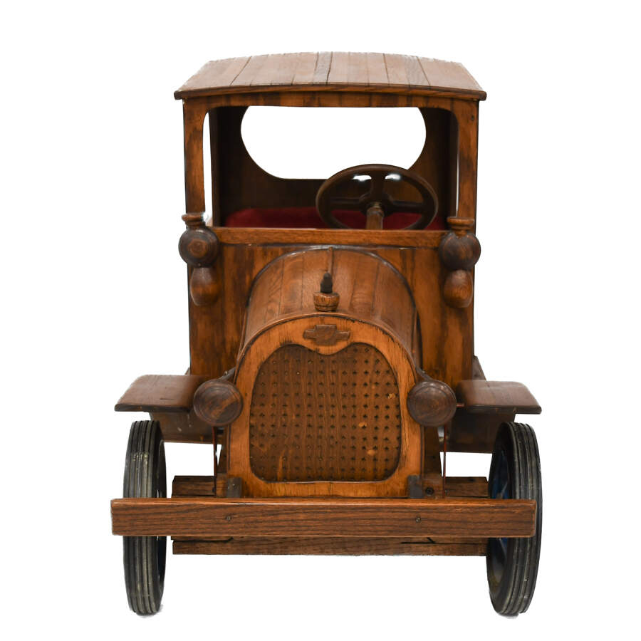 Antique Life-Size Wooden Oak Model T Toy Truck-5