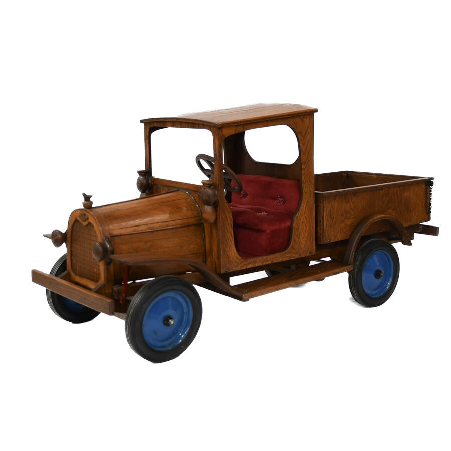 Antique Life-Size Wooden Oak Model T Toy Truck-2