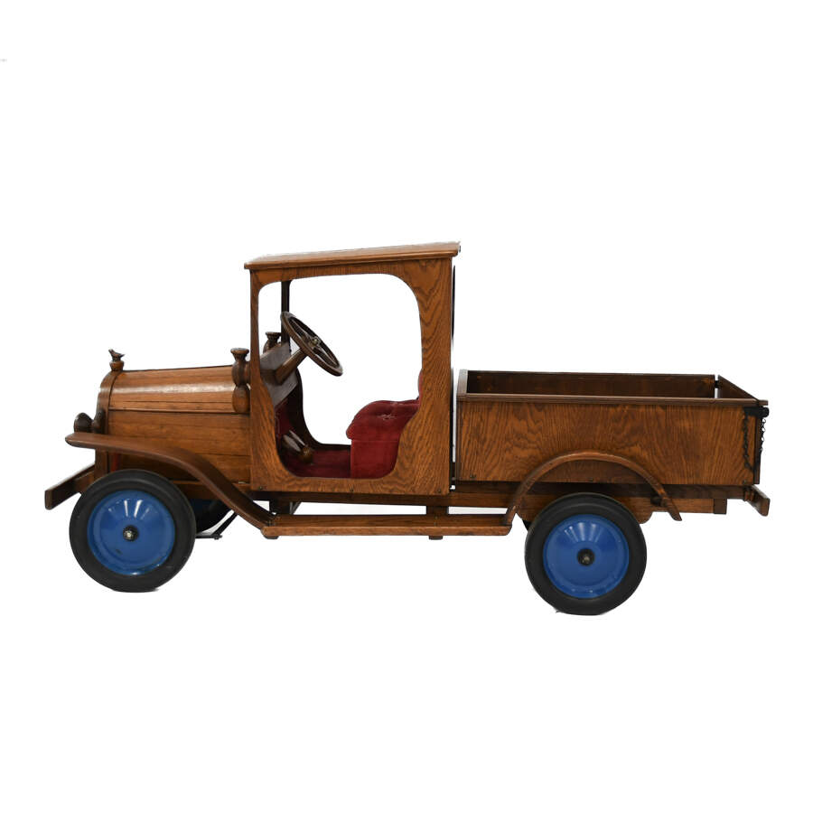Antique Life-Size Wooden Oak Model T Toy Truck-1