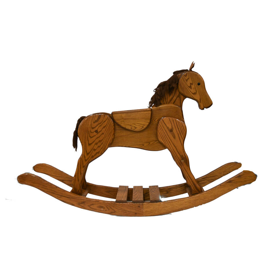 Lifesize Pony Wooden Rocking Horse-1