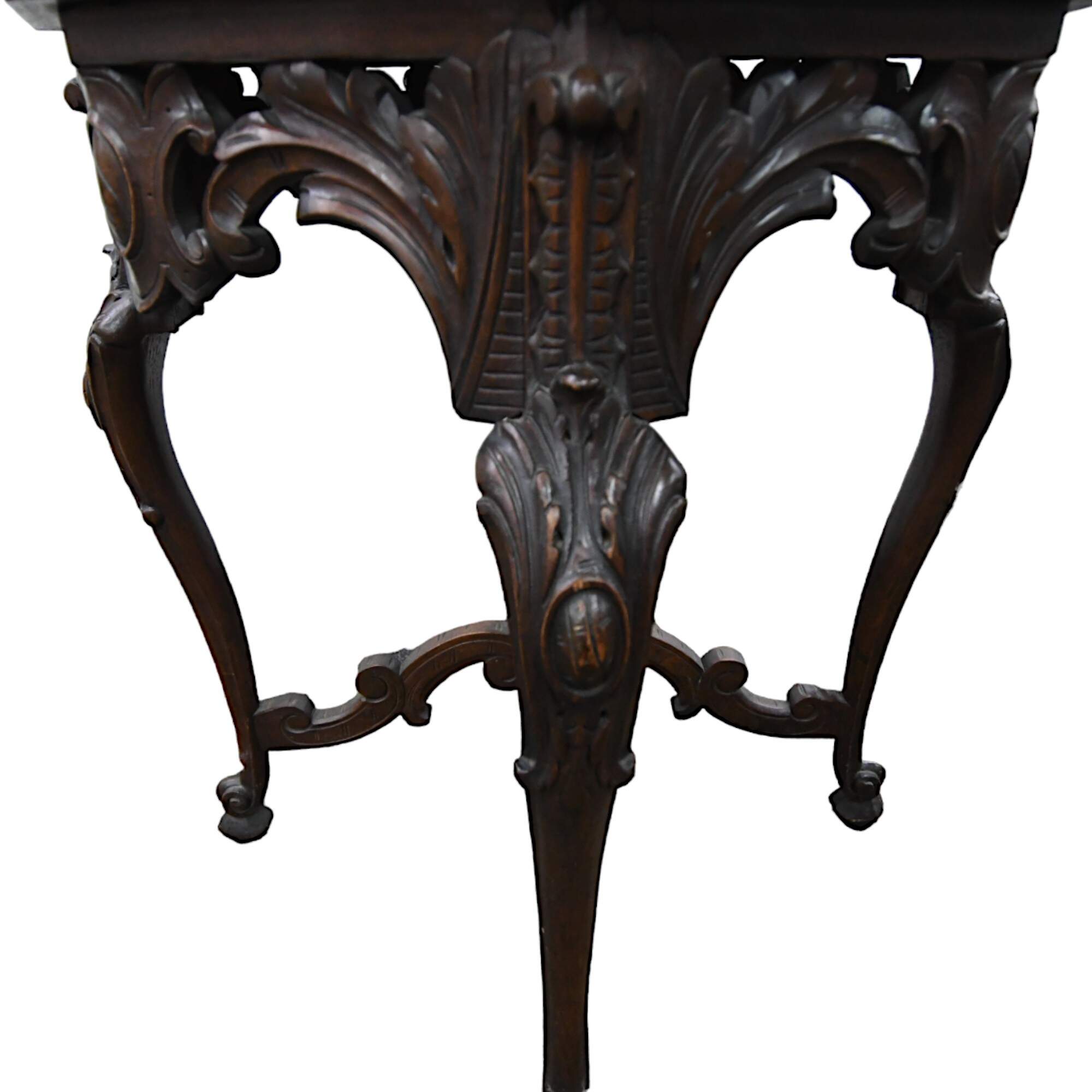 Antique Carved Octagonal Burl Center Side Table-7