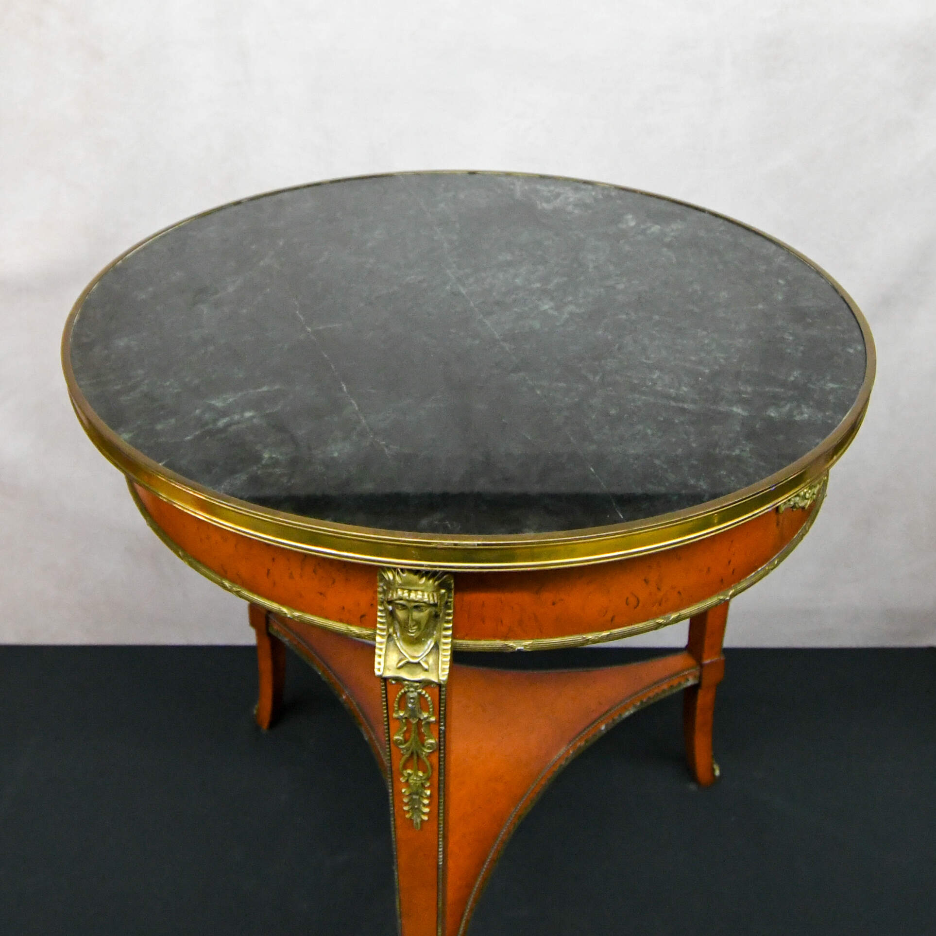 Pair of John Widdicomb Egyptian Revival Round Wood Side Tables-7