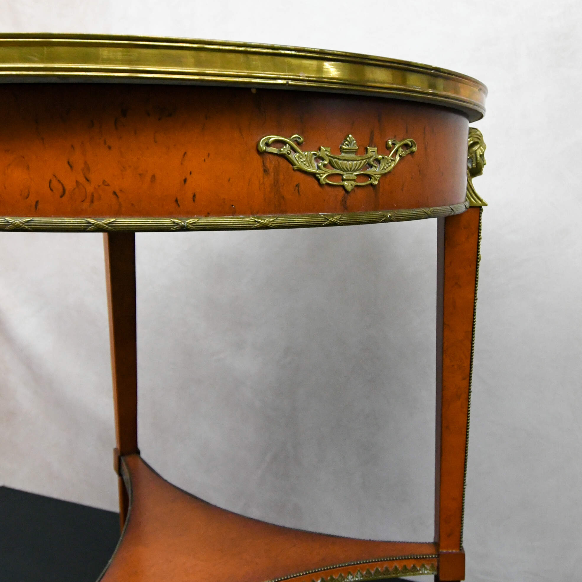Pair of John Widdicomb Egyptian Revival Round Wood Side Tables-5