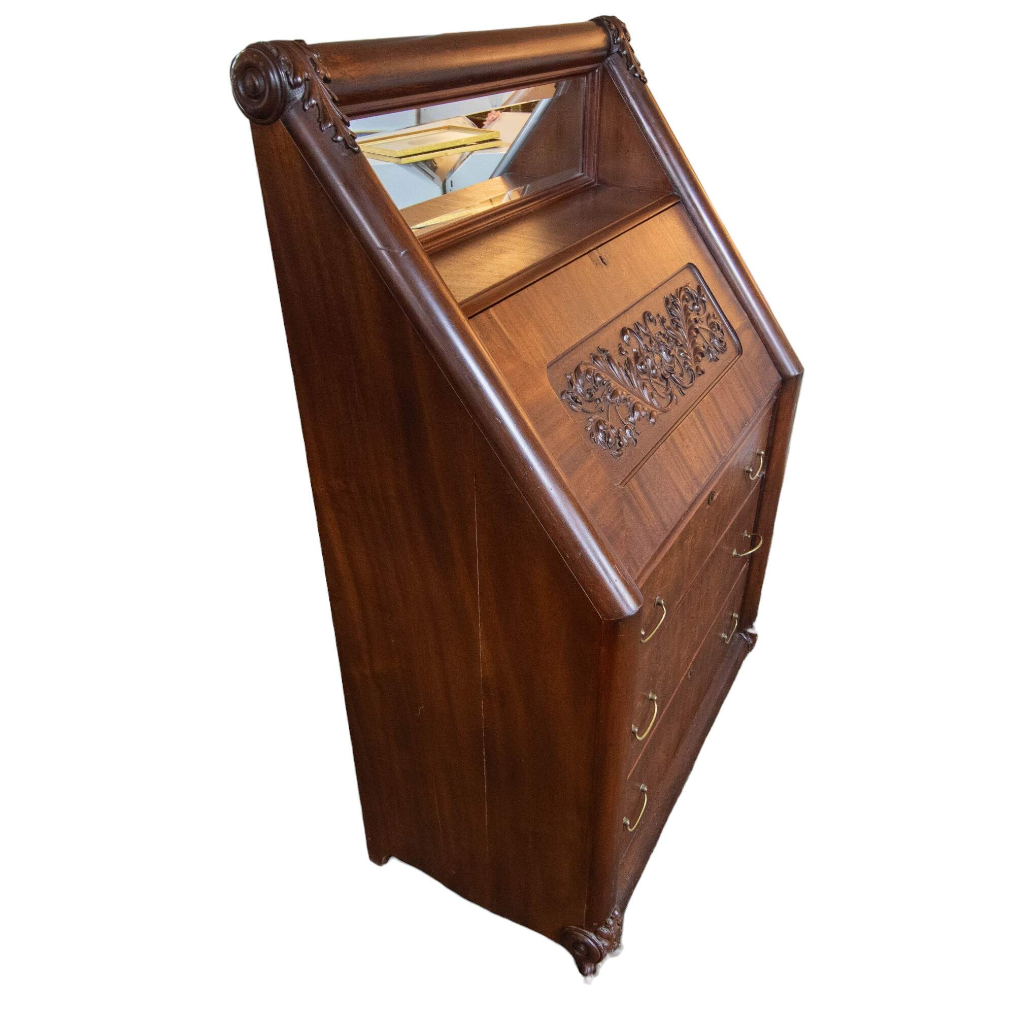 Antique Victorian Secretary Desk-4