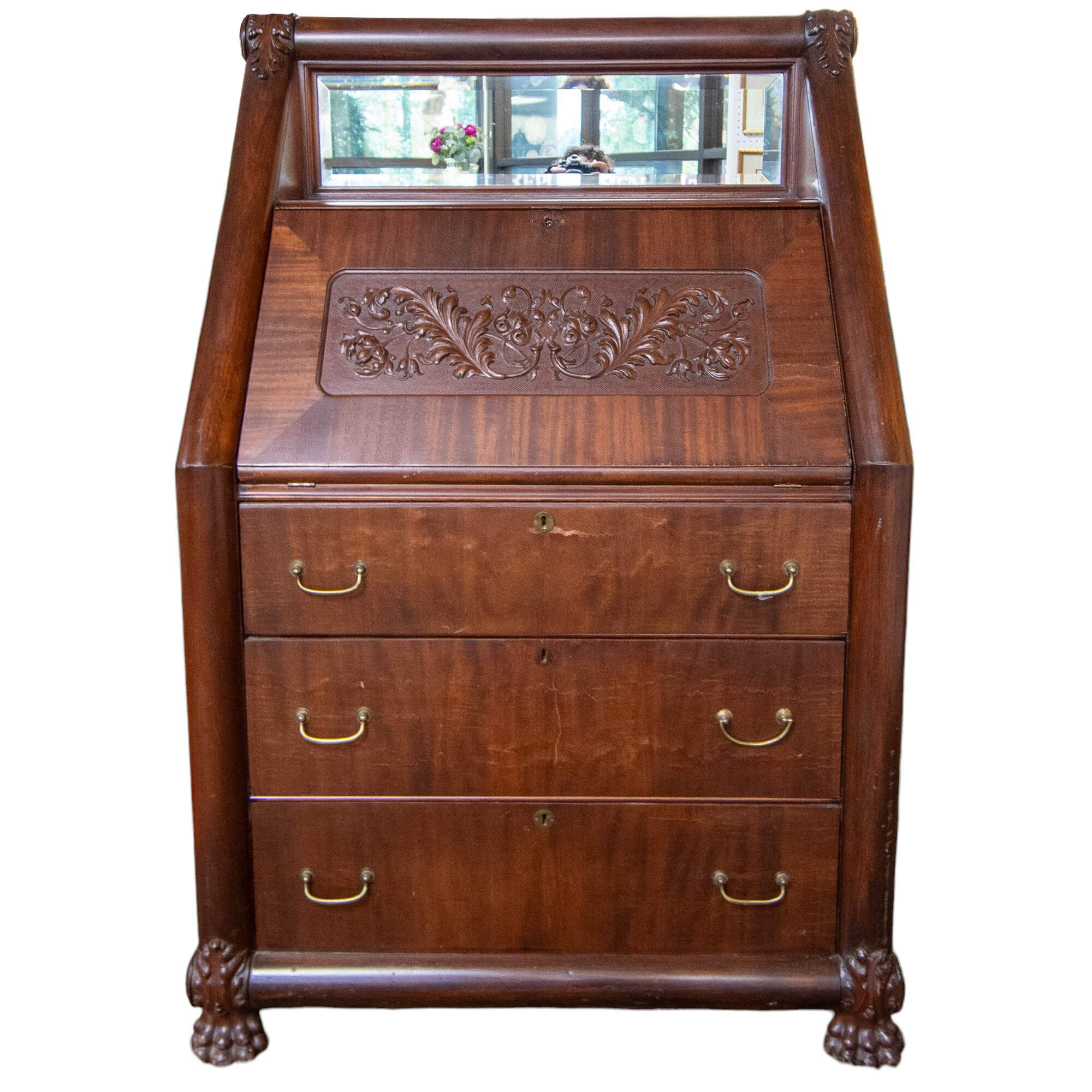 Antique Victorian Secretary Desk-1