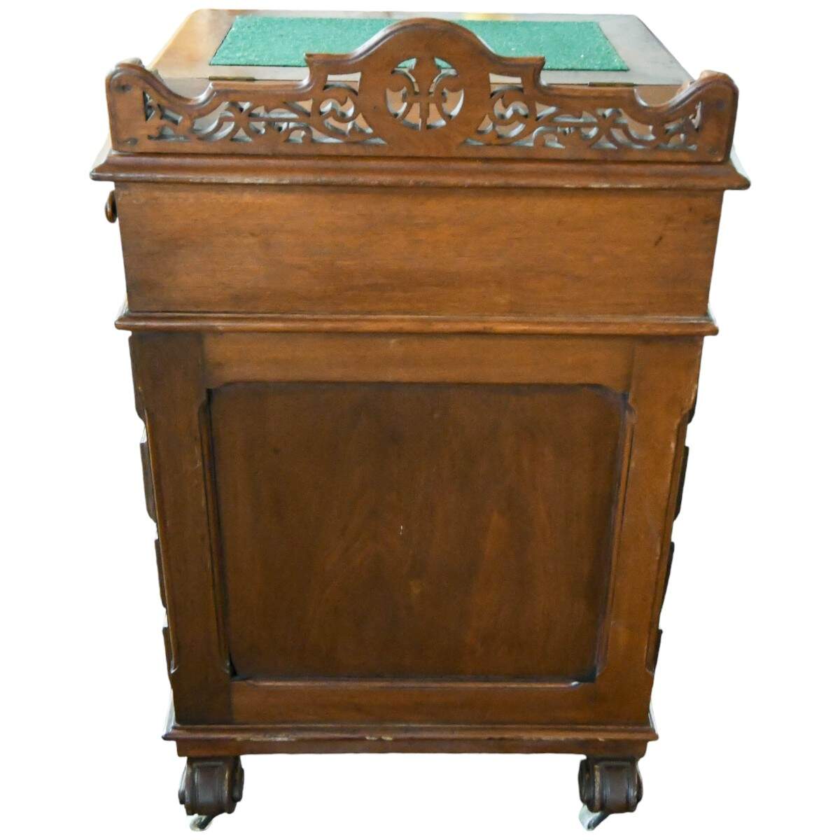 Antique Green Top Davenport Desk-7