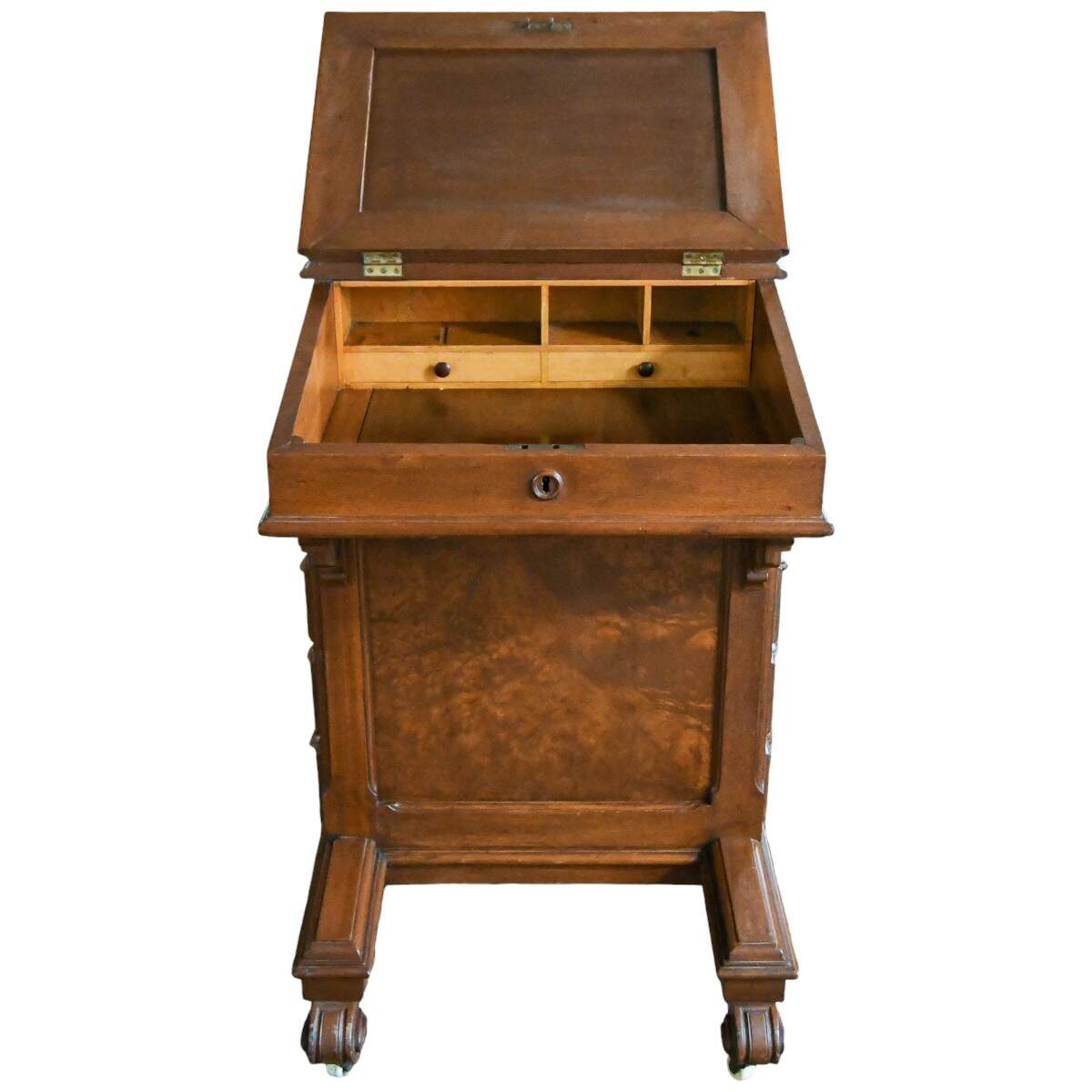 Antique Green Top Davenport Desk-2