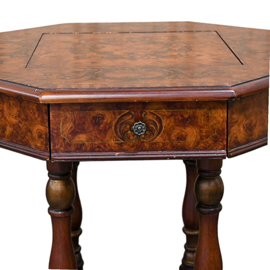 Victorian-Style Reverse Top Game Table-9