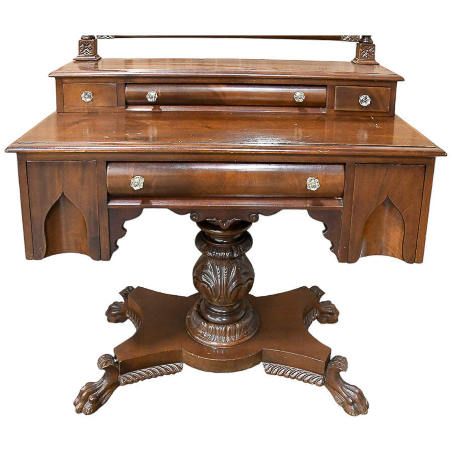 Antique Victorian Empire Desk-12