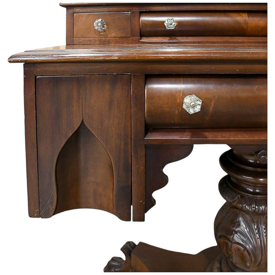 Antique Victorian Empire Desk-9