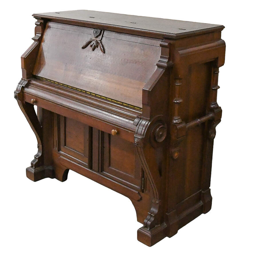 Antique Victorian Piano Top Secretary Desk-3