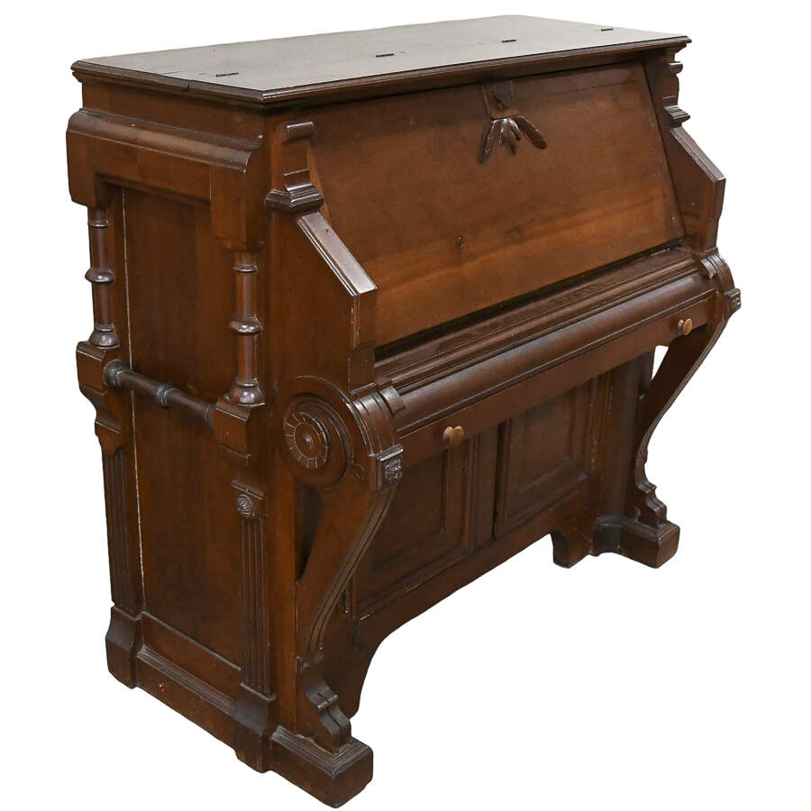 Antique Victorian Piano Top Secretary Desk-2