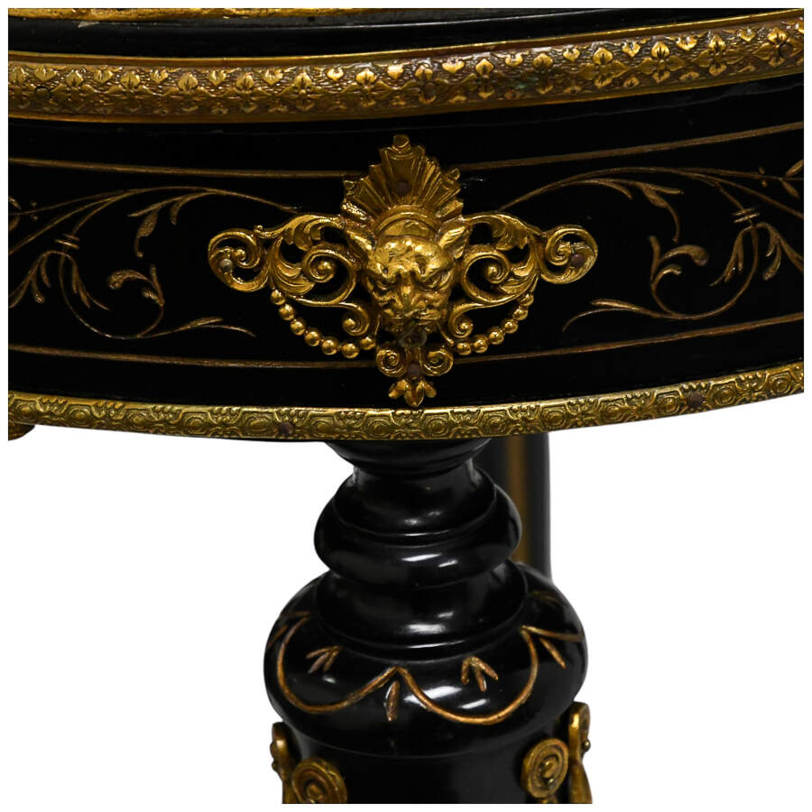 Antique Sèvres Style Gilt-Accented Gueridon Table with Porcelain Inset-11
