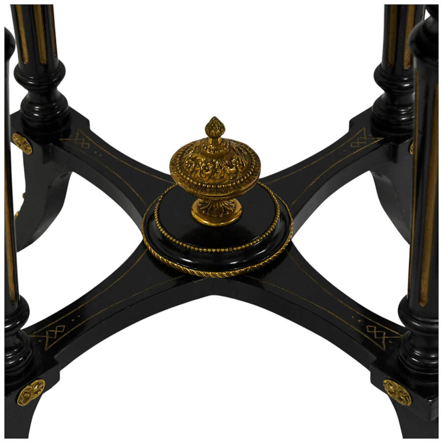 Antique Sèvres Style Gilt-Accented Gueridon Table with Porcelain Inset-8