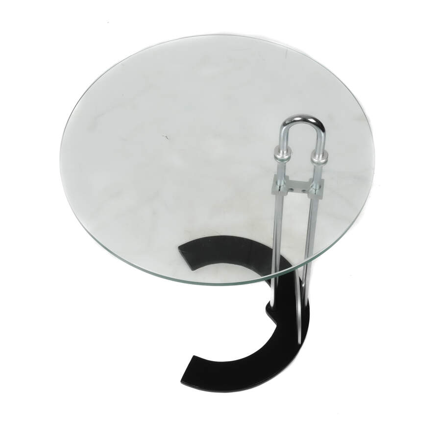 Glass and Chrome Sofa Side Table-2