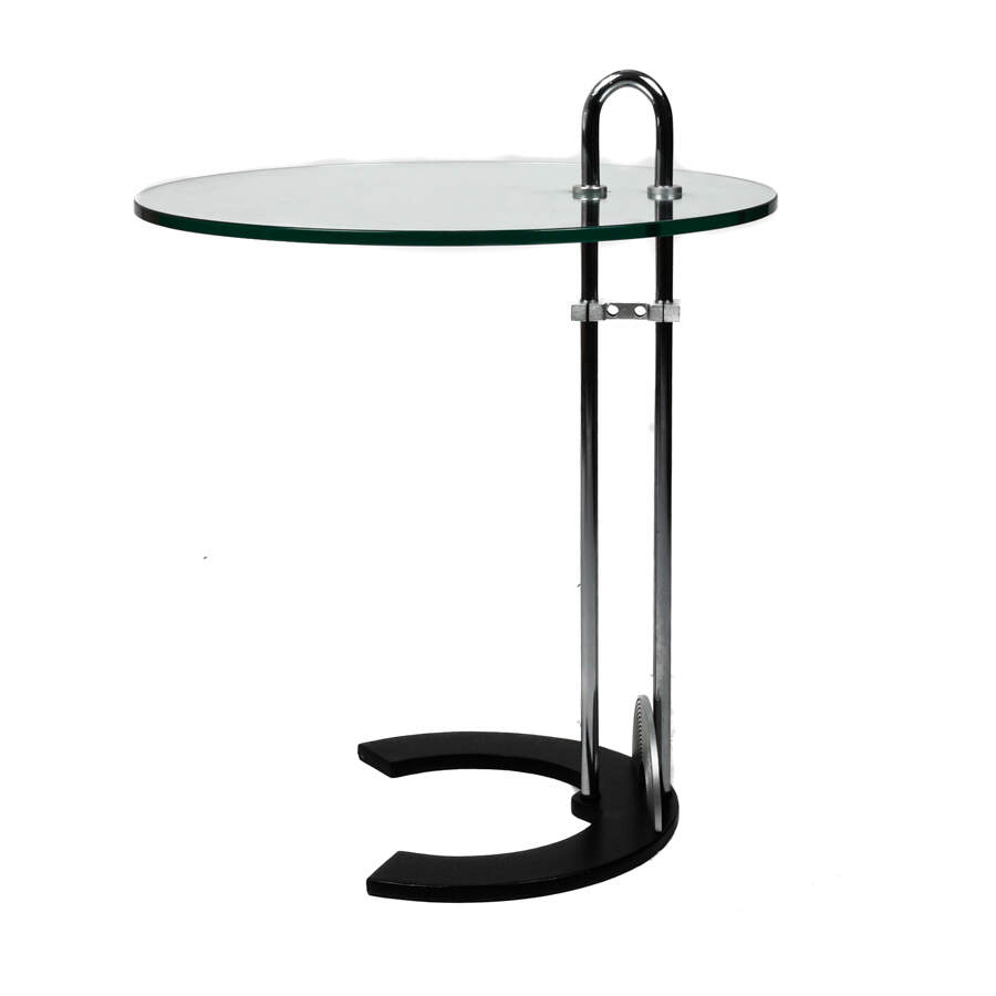 Glass and Chrome Sofa Side Table-1