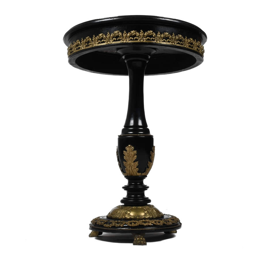 Antique French Dore Bronze and Marble Top Pedestal Table-4