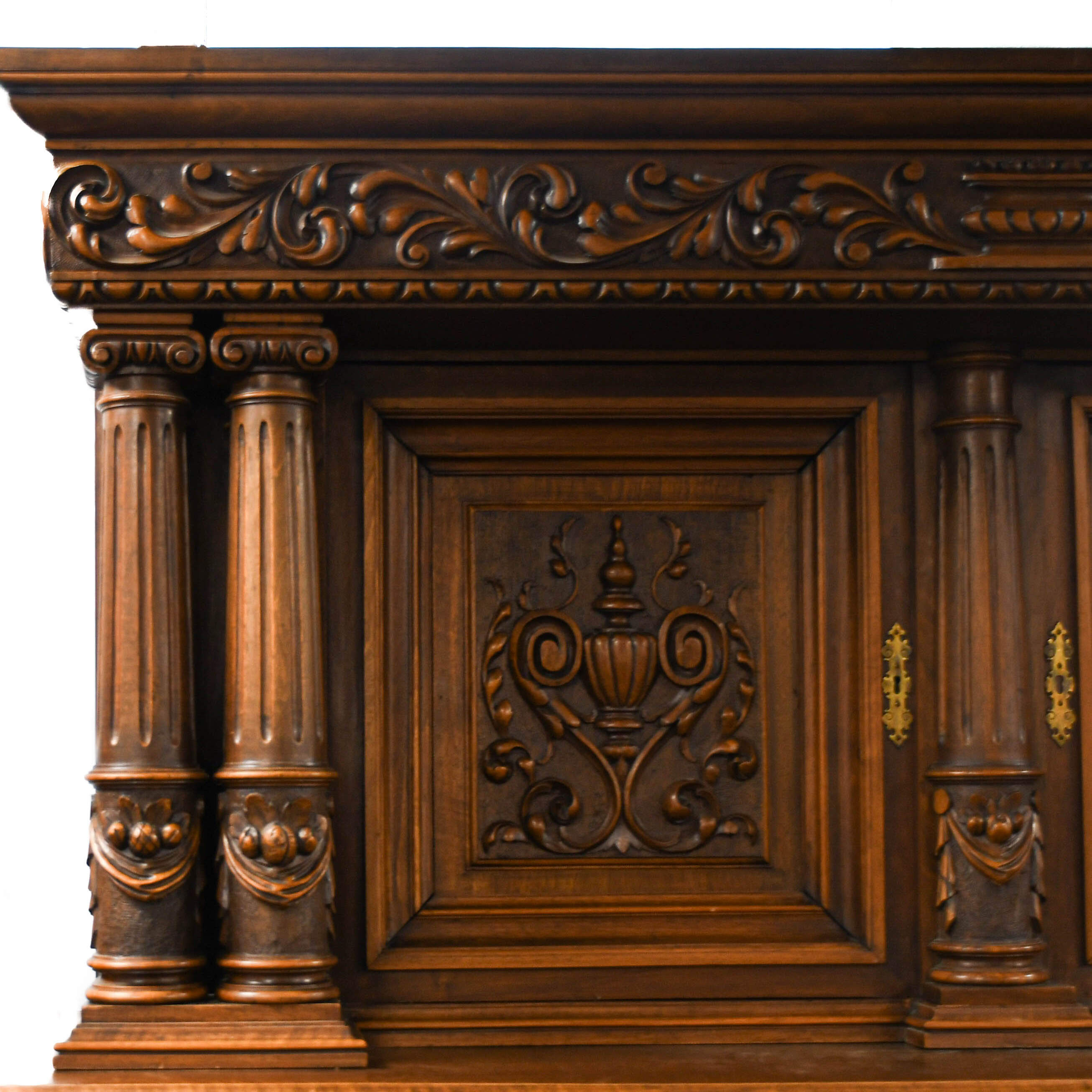 Antique Carved Wood Cabinet-5
