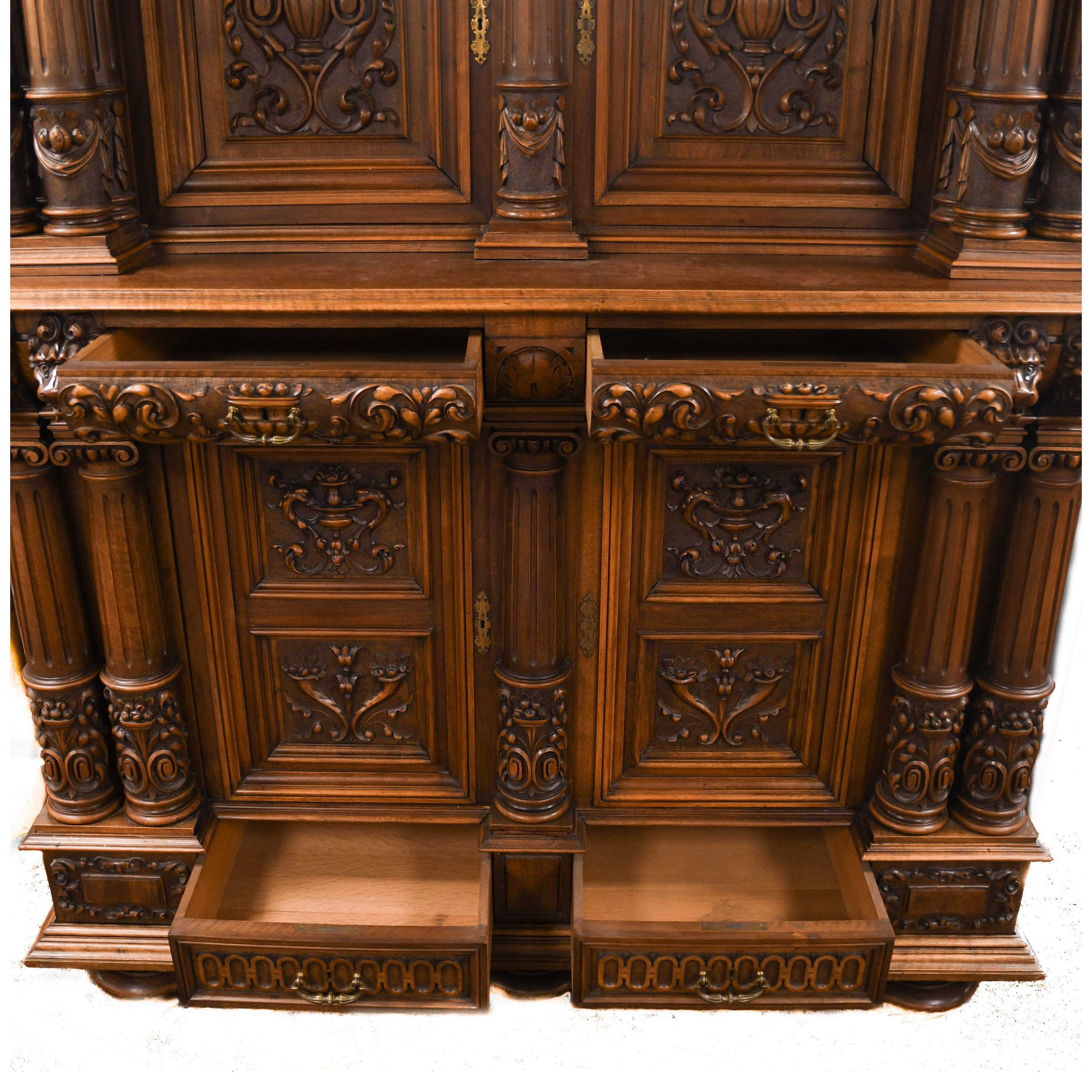 Antique Carved Wood Cabinet-3