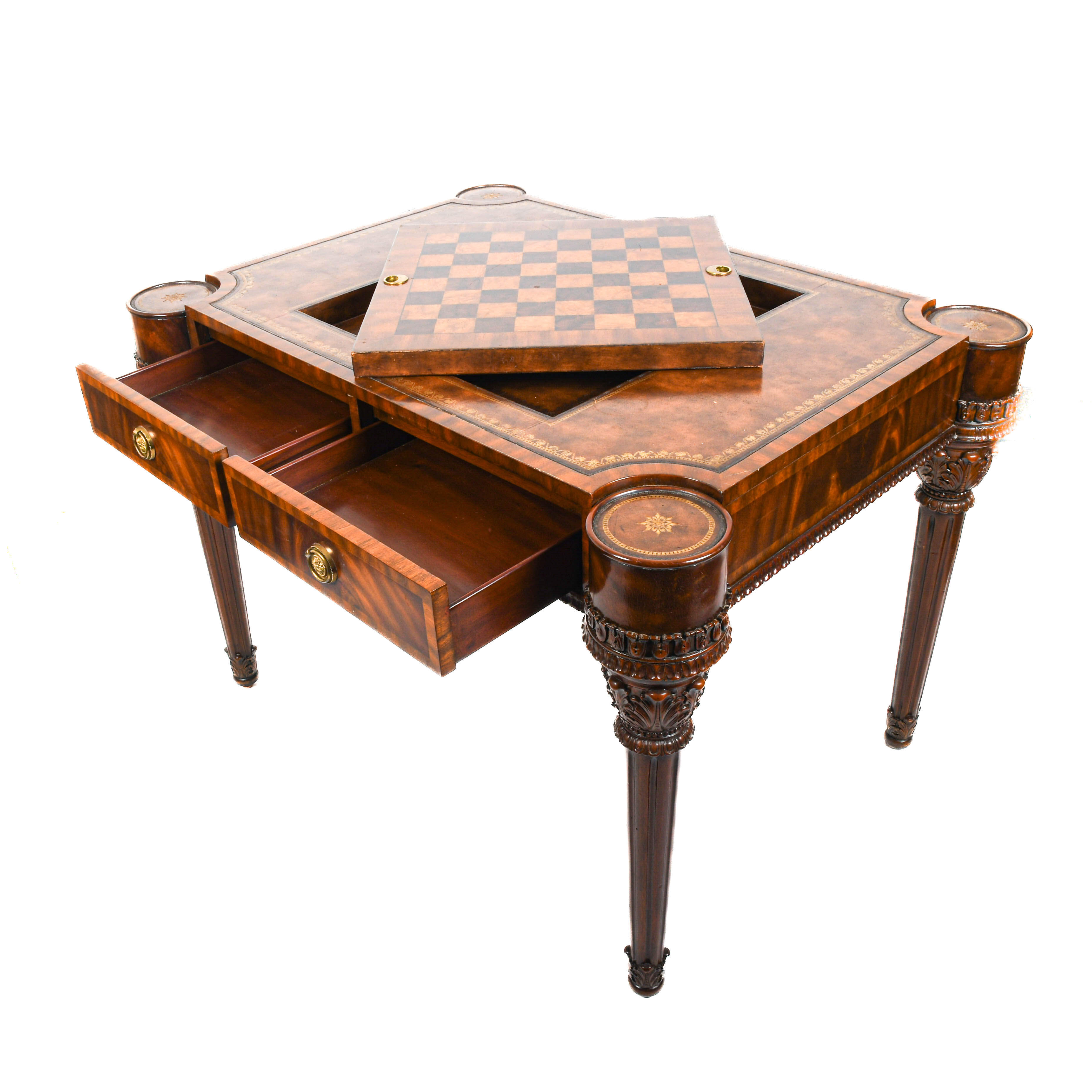 Maitland Smith Mahogany Game Table-5
