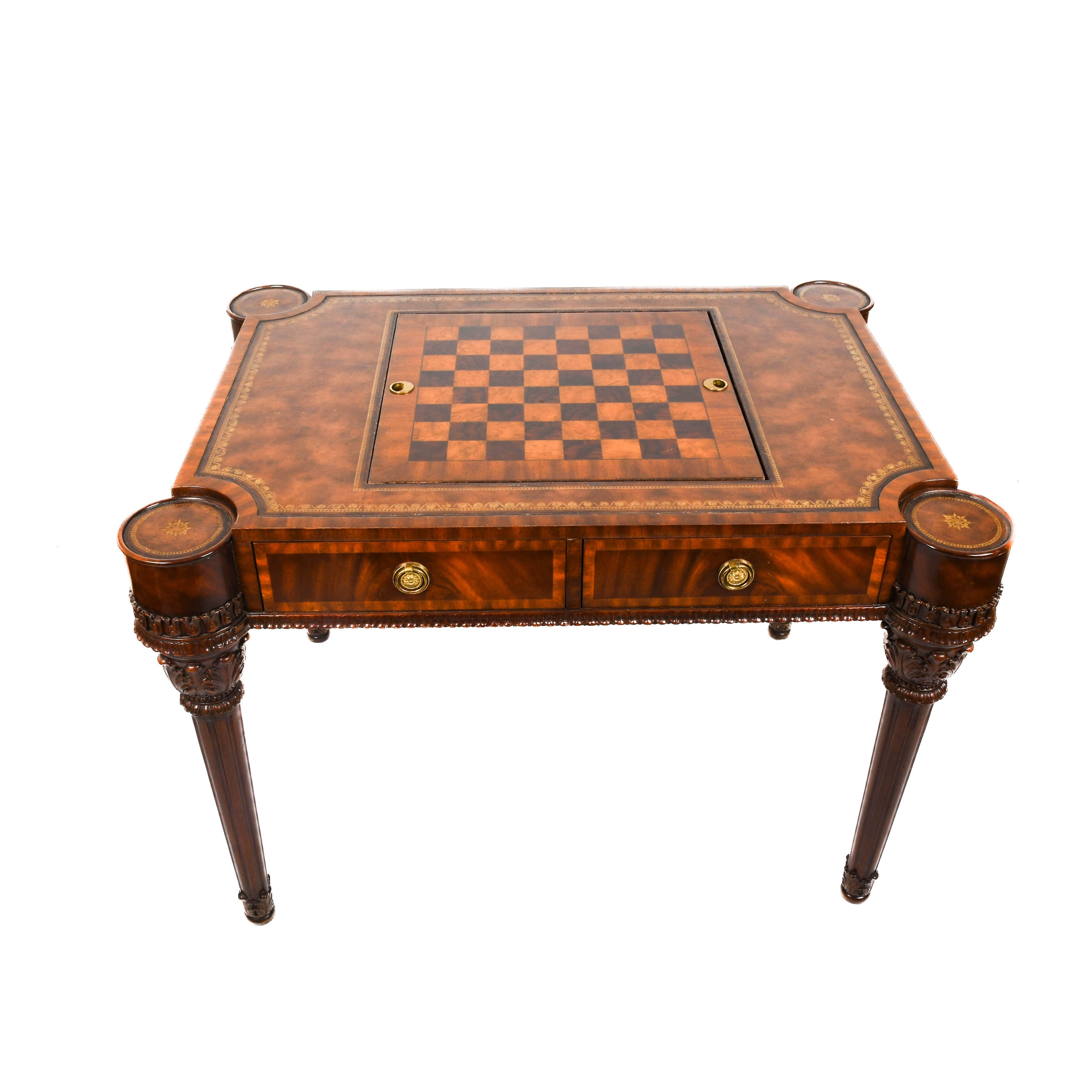 Maitland Smith Mahogany Game Table-1