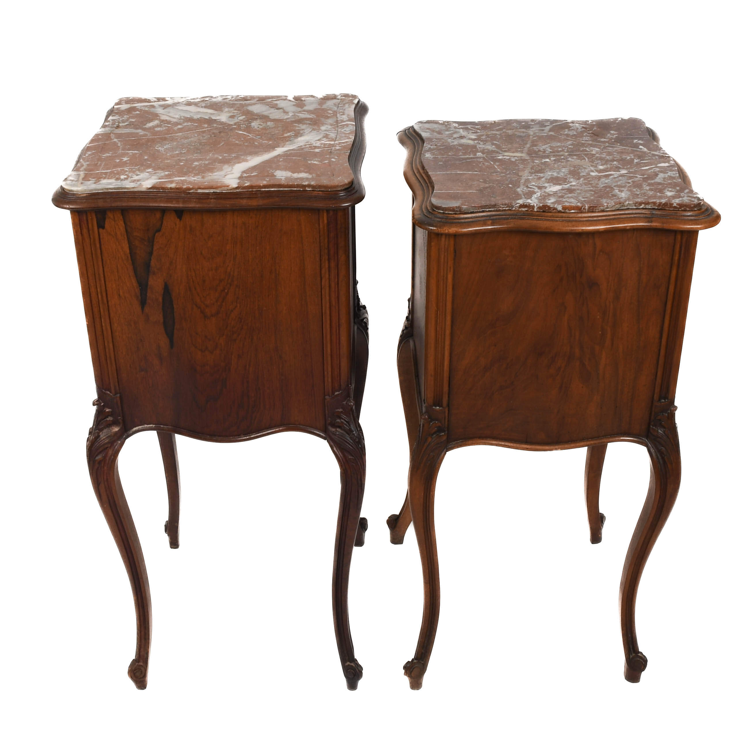 Pair of Wood and Marble Top Tables-13