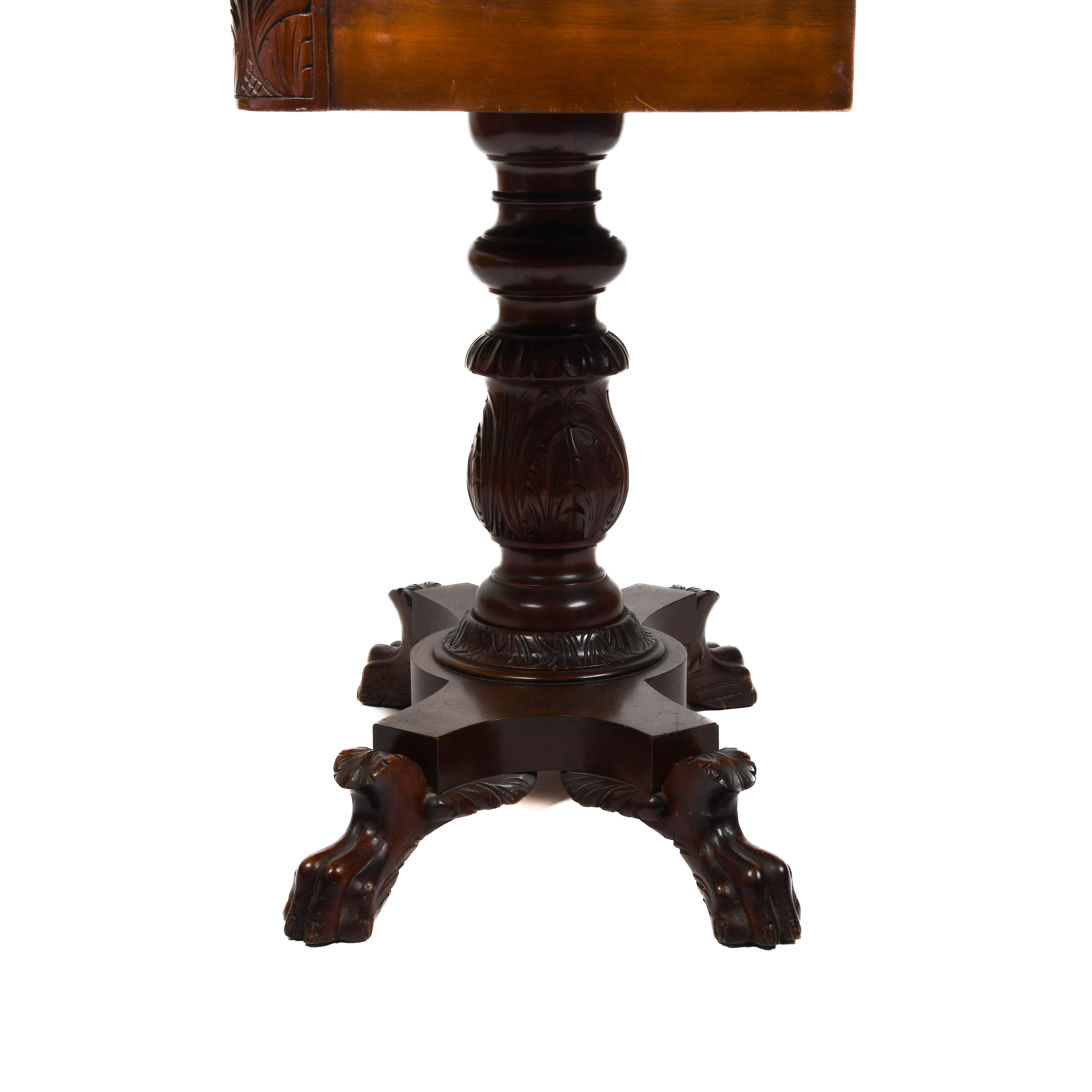 1890s American Mahogany Ball and Claw Flip-Top Gaming Card Table-4