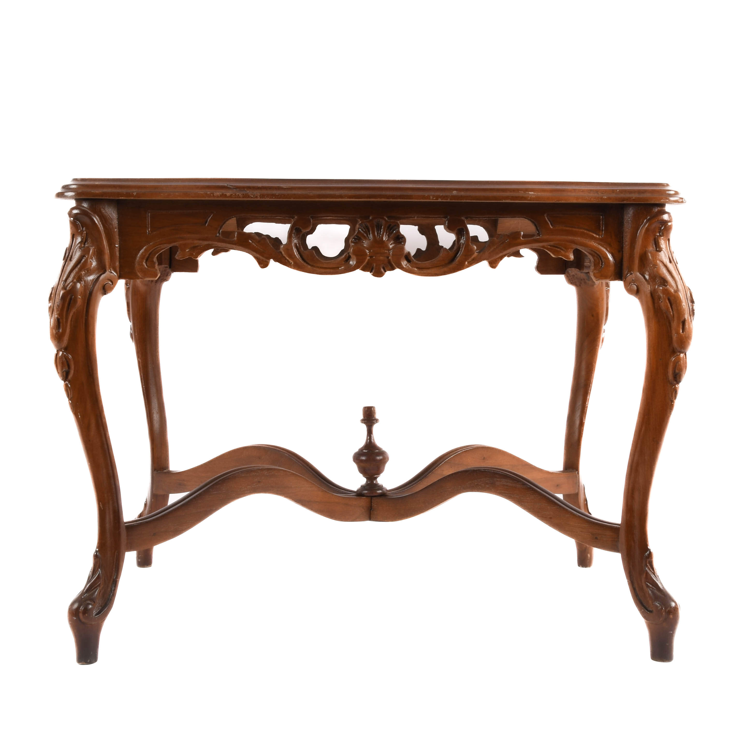 Hand-Carved Walnut Side Table-2