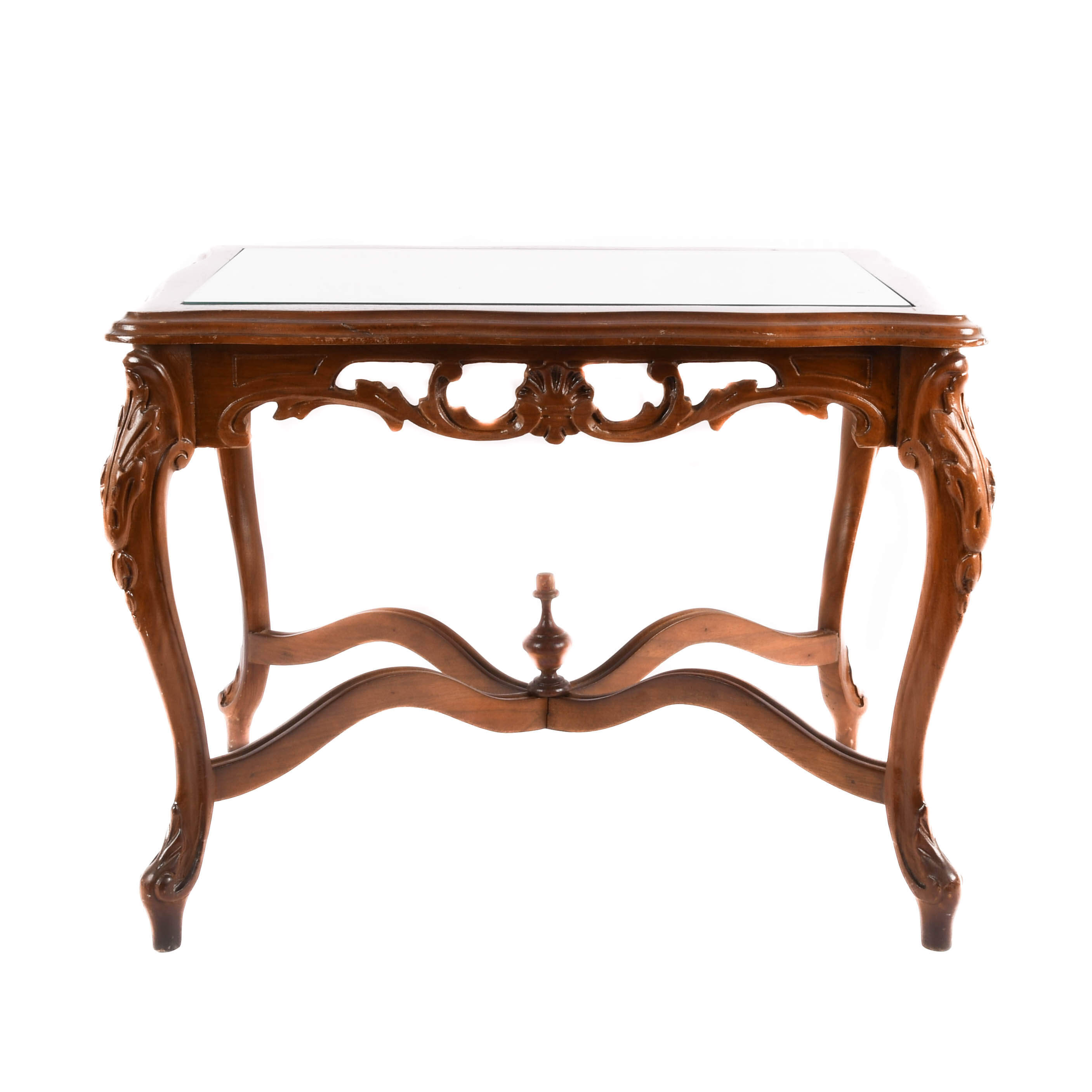 Hand-Carved Walnut Side Table-1