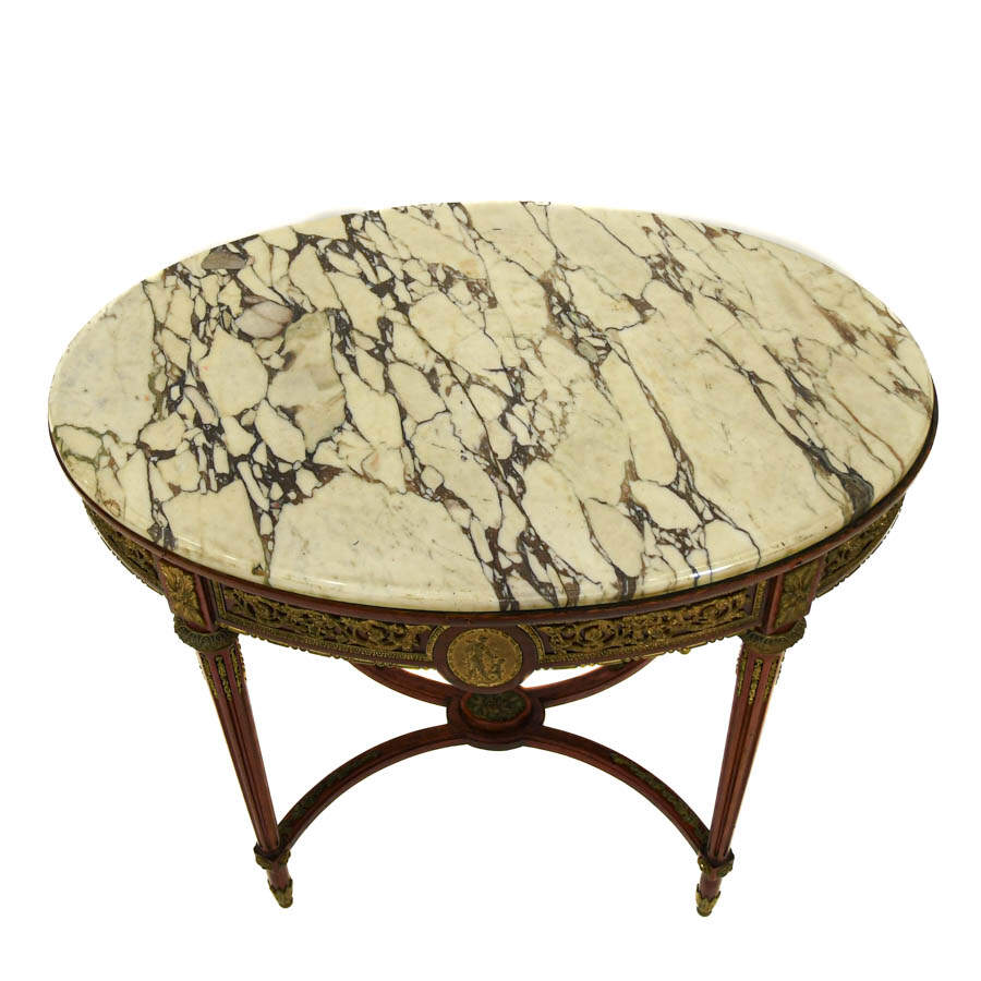 Antique Marble Top and Gilt Decorated Rococo-Style Center Table-3