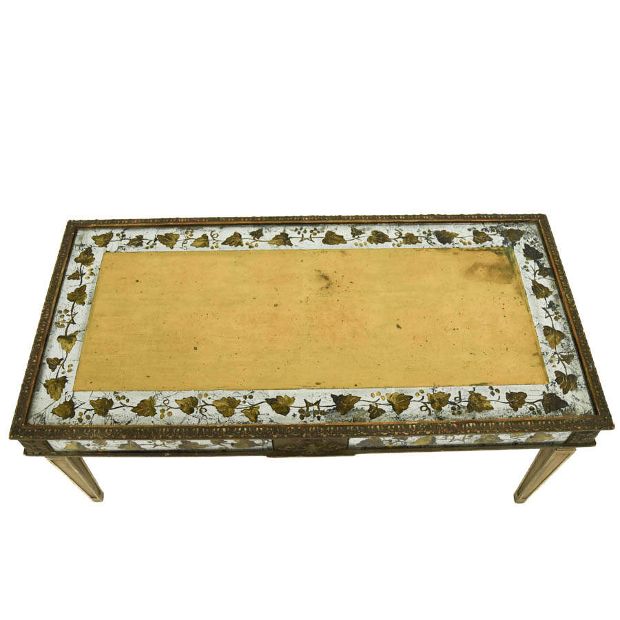 Mid-Century Modern Églomisé Decorated Coffee Table-4