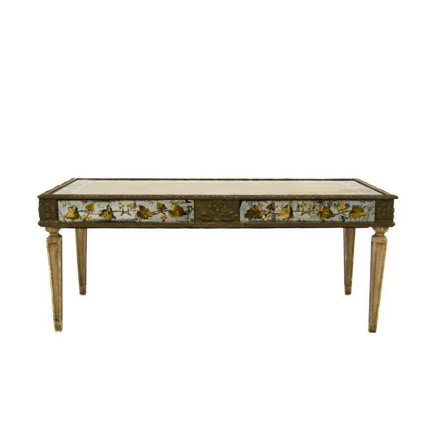 Mid-Century Modern Églomisé Decorated Coffee Table-2