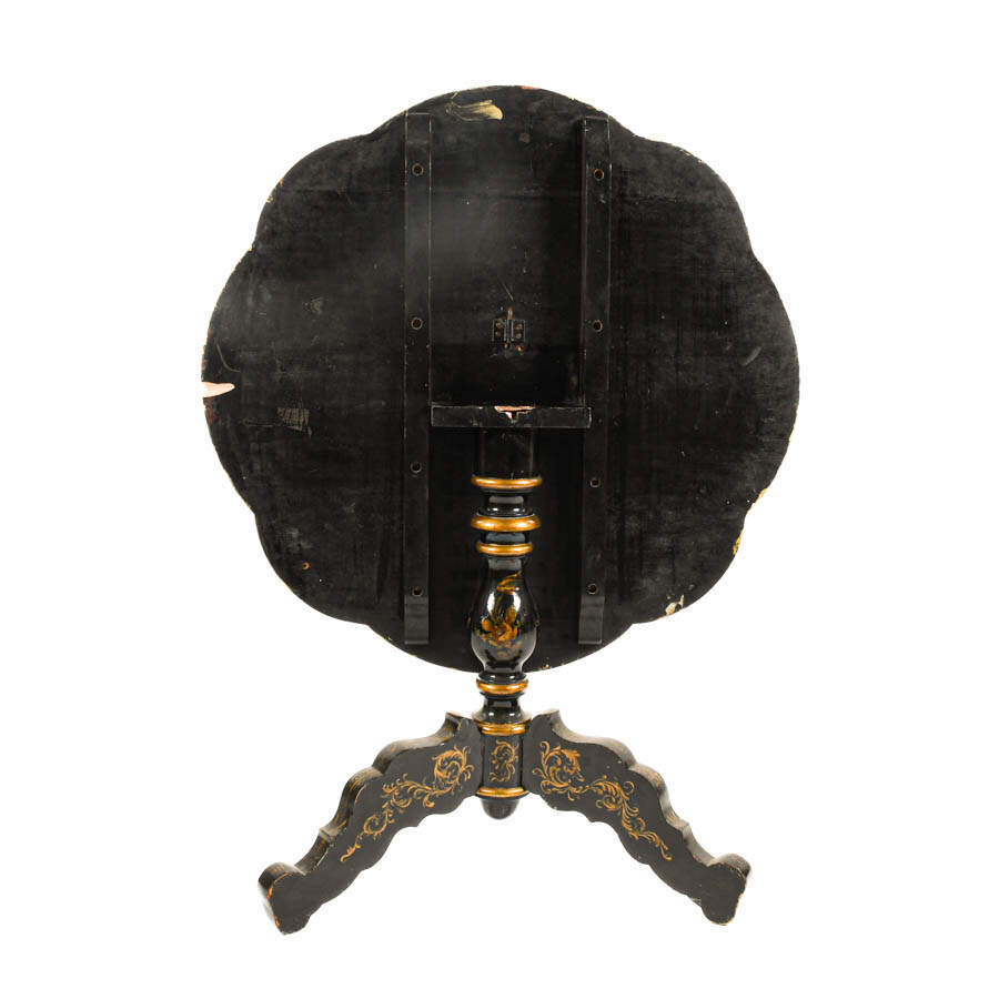 Antique French Lacquered Tilt-Top Table-6