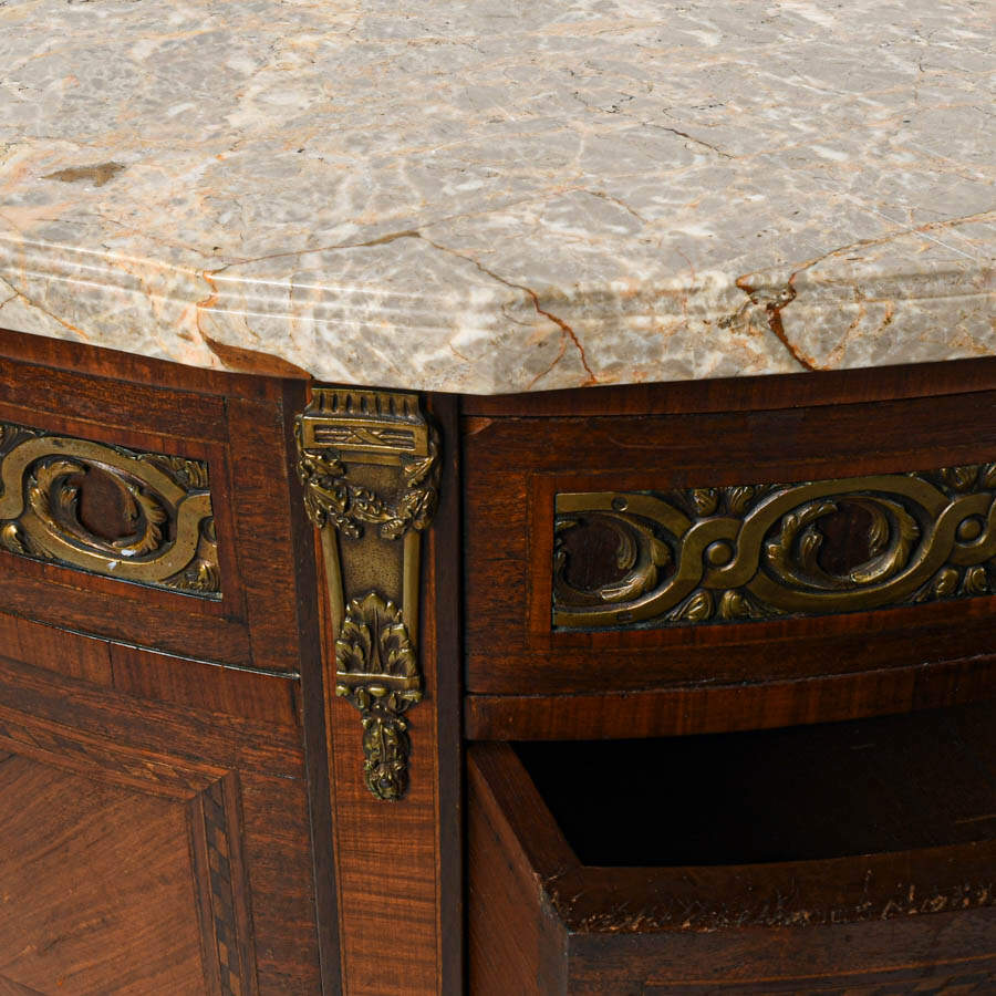 French Marble Top Demilune Chest with Ormolu Mounts-5
