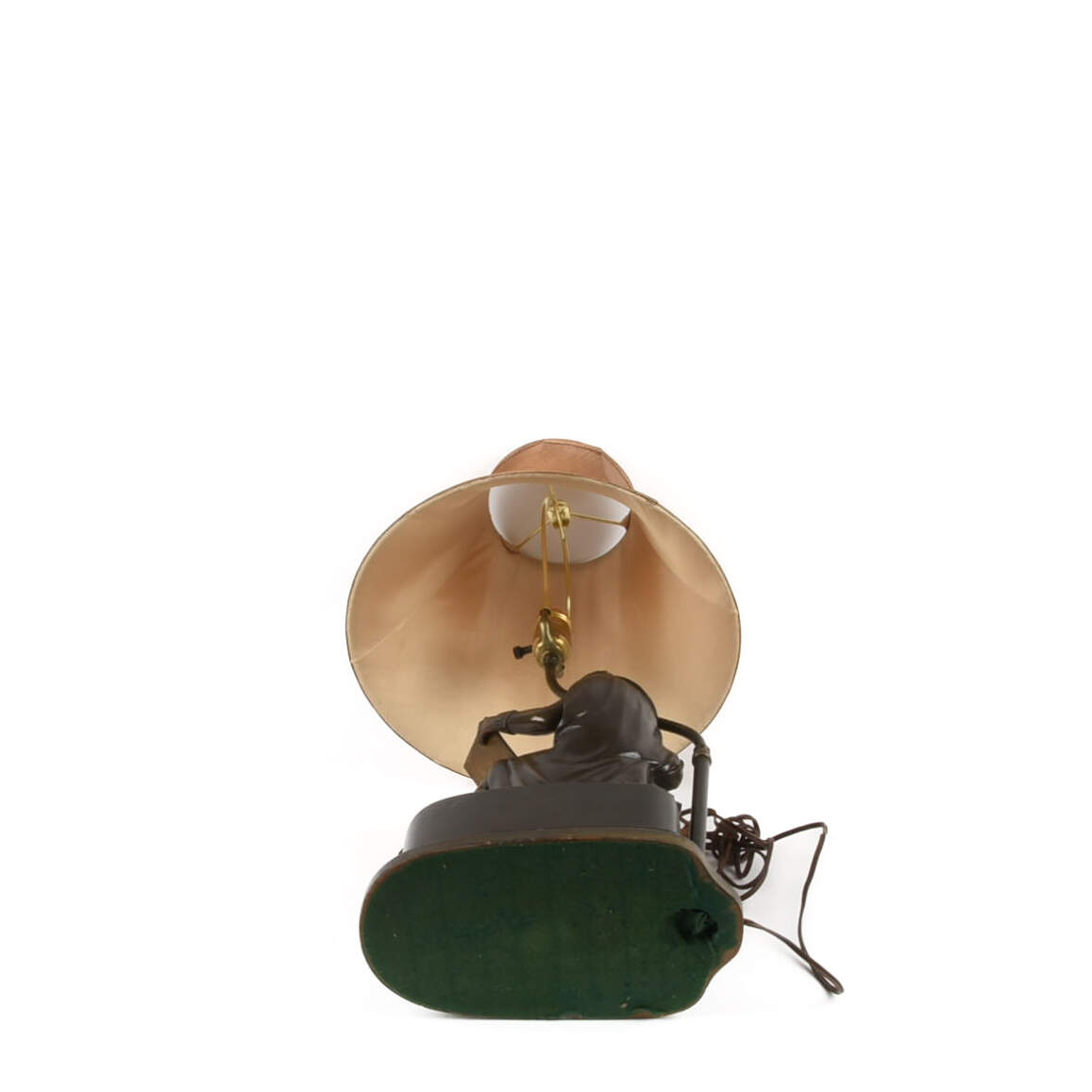 Antique Bronze Figural Scholar Table Lamp-7