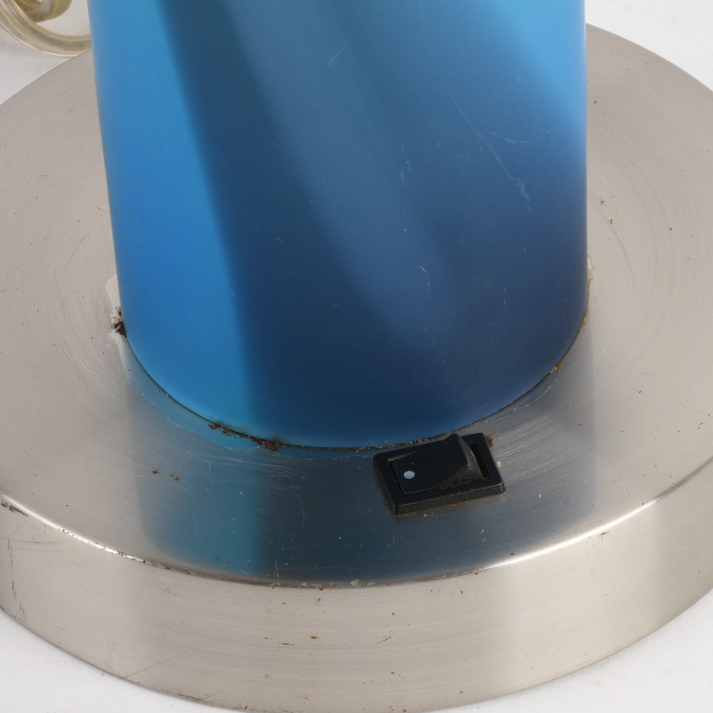 Blue Modern Abstract Table Lamp on Chrome Base-3