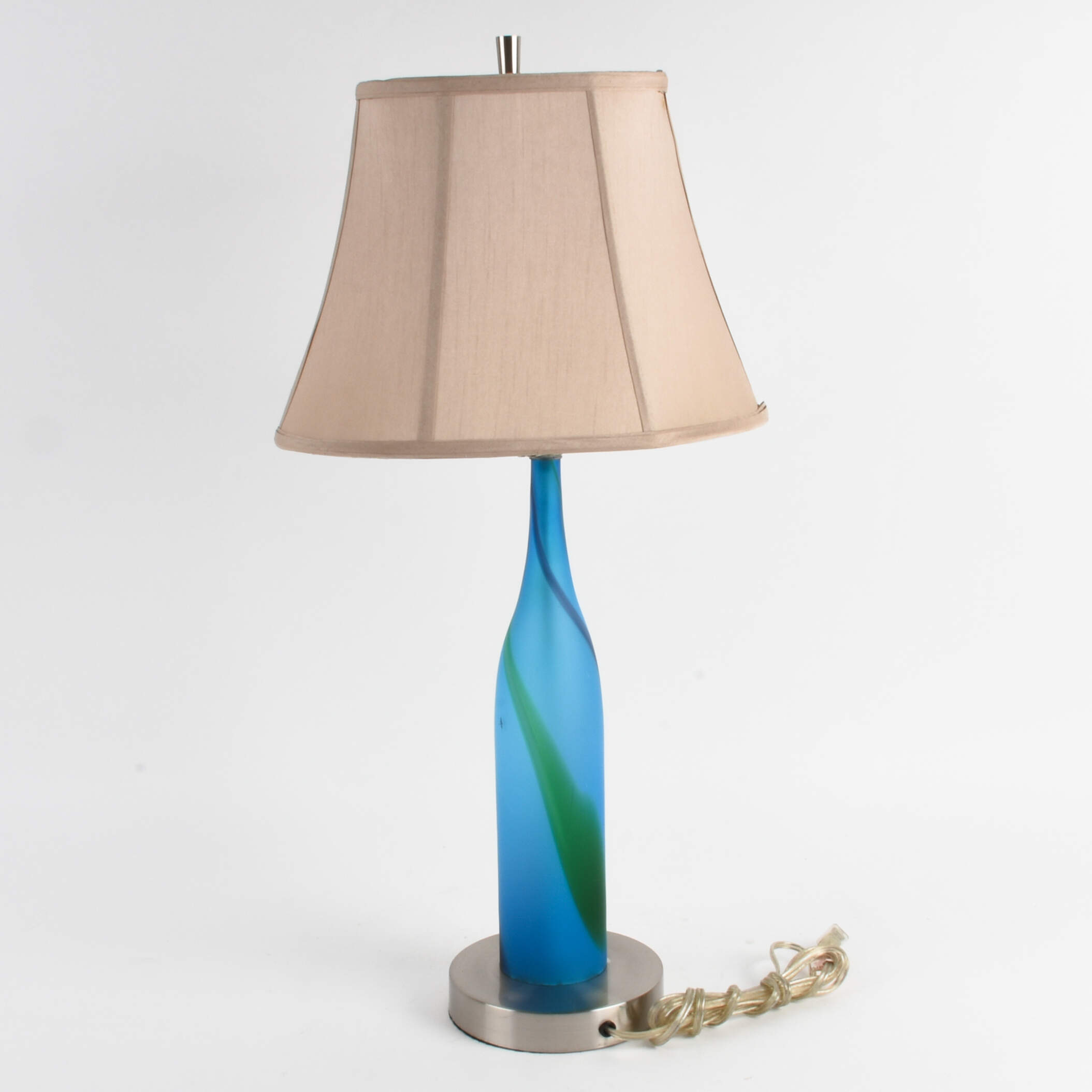 Blue Modern Abstract Table Lamp on Chrome Base-2