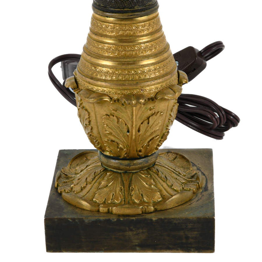 Antique Neoclassical Pair of Bronze Doré Goddess Lamps-7