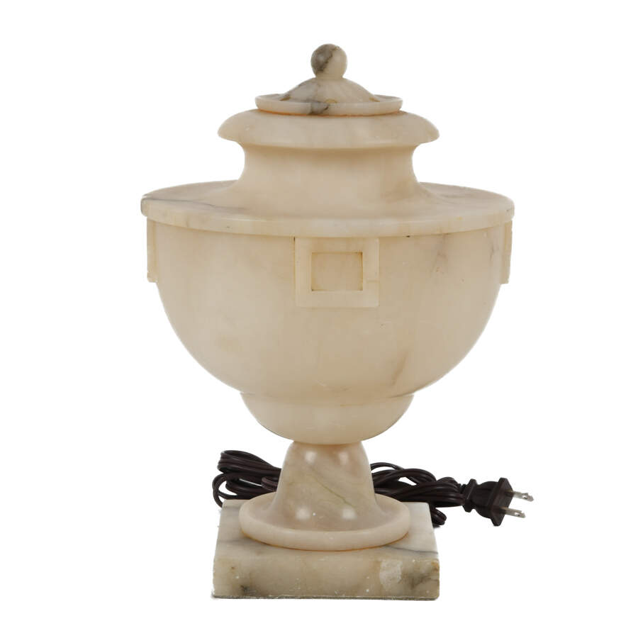 Antique Classical Alabaster Urn Shaped Table Lamp-2