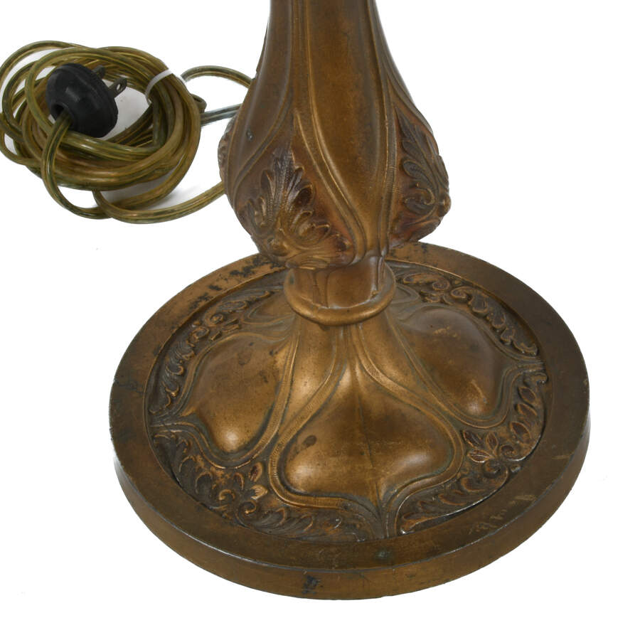 Antique Two-Light Stained Glass Table Lamp Base-6