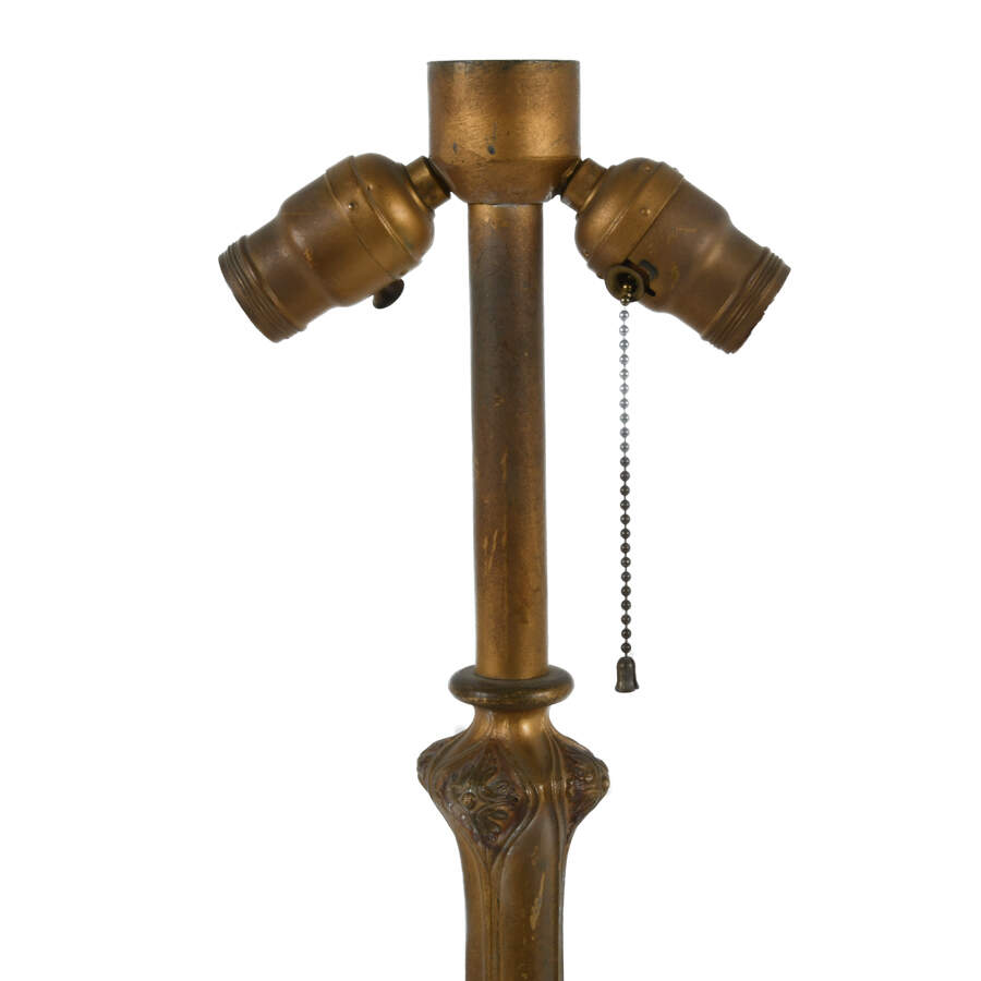 Antique Two-Light Stained Glass Table Lamp Base-4